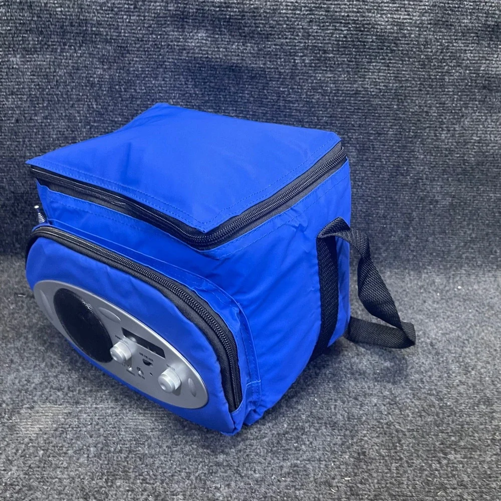 California Innovations Collapsible Blue MusiCooler AM FM‎ Radio Aux Speaker Bag